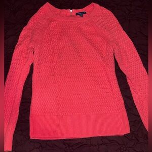 American Eagle Outfitters Vibrant Pink Knit Sweater With Zipper Accent